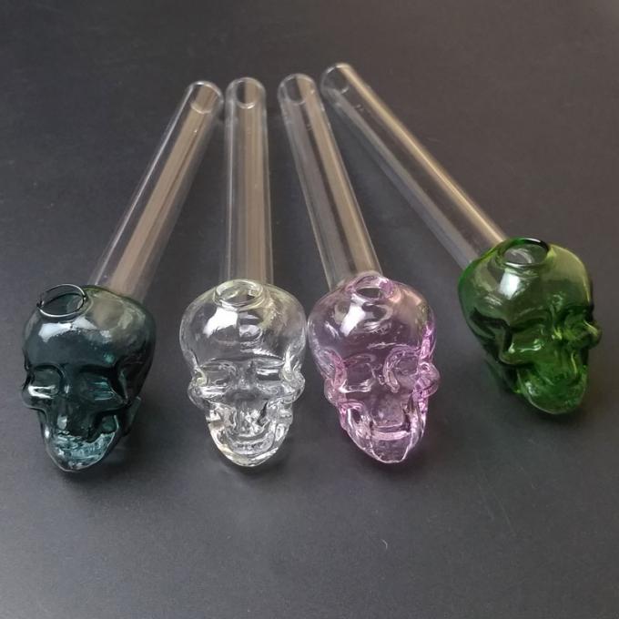 Colorful Great Pyrex 5 5 Skull Glass Oil Burner Pipe Thick Color Glass